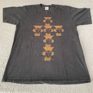 Vintage‎ Short Sleeve T-Shirt Black Men's Size Large Tee Round Neck Adult Cross